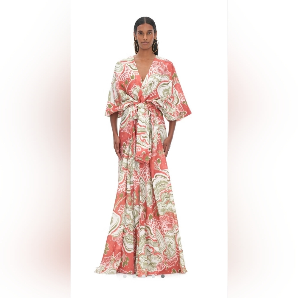Andrea Iyamah | Gamba Maxi Tie-Waist Robe - Picture 1 of 13